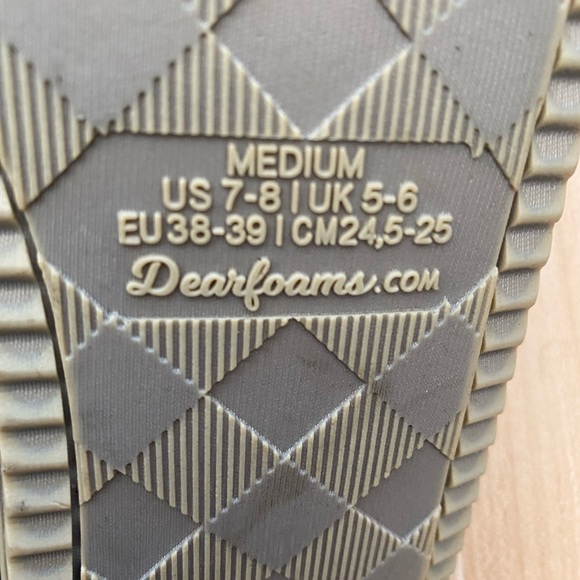 NWT Dearfoams Memory Foam Baby Blue Slippers Slides Plush Sz Medium 7 / 8 - Picture 6 of 7